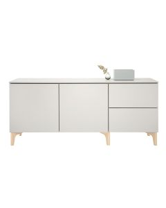 Fuuga senkki, cashmere, ovet ja laatikot, matala jalka, koivu