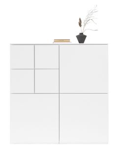 Fuuga kaappi ovilla, valkoinen, korkeus 132 cm