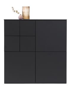 Fuuga kaappi ovilla, musta, sokkeli