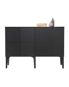 Lundia Fuuga-senkki, musta, iso ovi ja neljä pientä ovea, mustat jalat