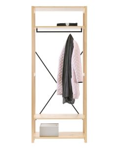 Lundia Classic -avohylly. vaatetangolla, luonnonvärinen