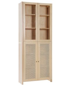 Vitriinikaappi rottinkiovilla