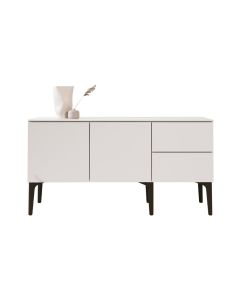 Fuuga senkki, cashmere, ovet ja laatikot, mustat bend-jalat, 45 cm syvä | Lundia