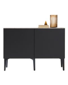 Fuuga senkki, musta, kaksiosainen, mustat jalat, Terrazzo kansitaso