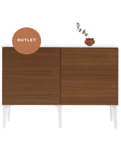 Fuuga senkki kaksiosainen, isot ovet, pähkinäviilu, outlet-tuote