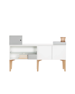 Lundia Fuuga tv-taso, tammijalat ja lasihylly